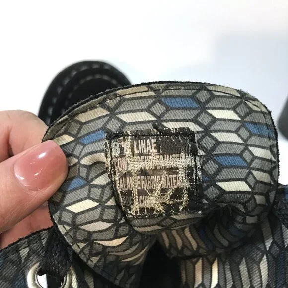 Black Lace Up Ankle Boots Women 8.5 Suede Chunky Heel, R2 by Report - Picture 8 of 9